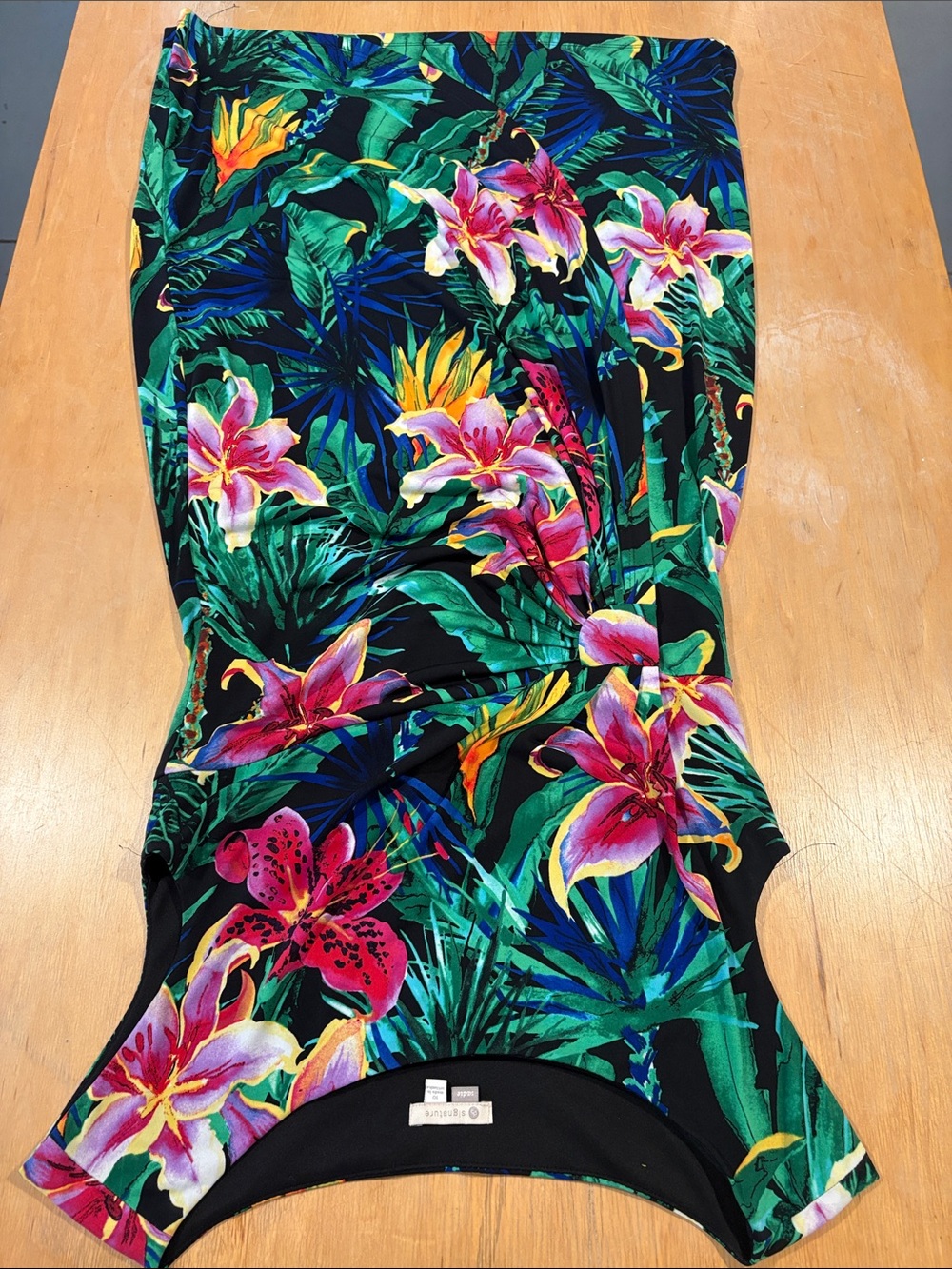 Signature Sadie ~ Tropical Floral One-Piece - Black/Green/Pink/Yellow